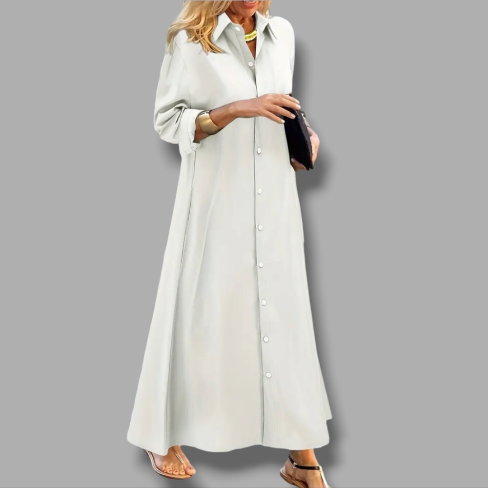 🛑BOGO FREE 🆕Chic Full Length Collared Shirt Dress - Picture 7 of 8